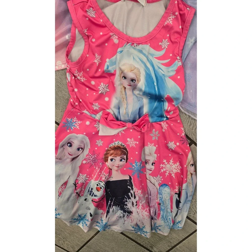 Disney Frozen Elsa Anna Minnie Mouse Nightgown Dress Lot 3pc Girls Size 6 6X 120